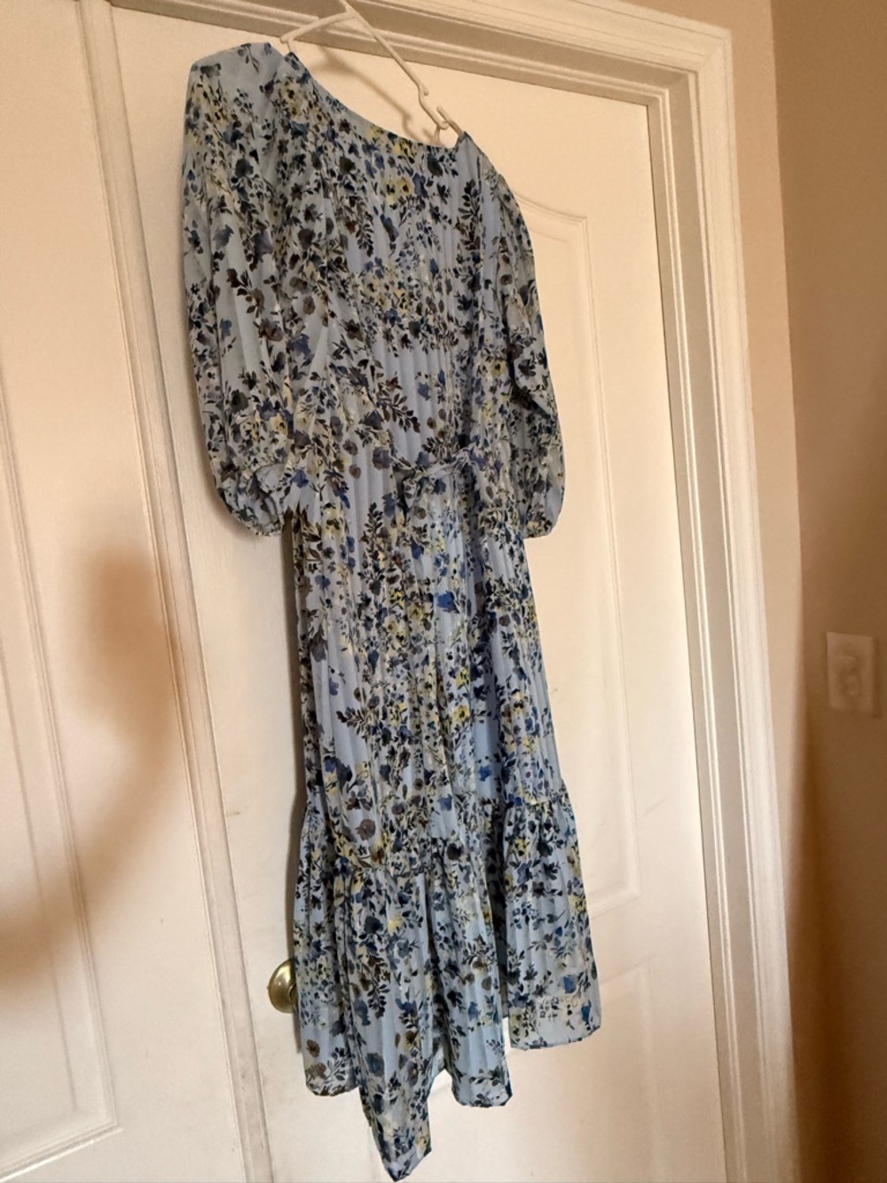 Nanette Lepore Light Blue Floral Midi Dress